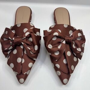 Something Navy Polka Dot Bow Mule